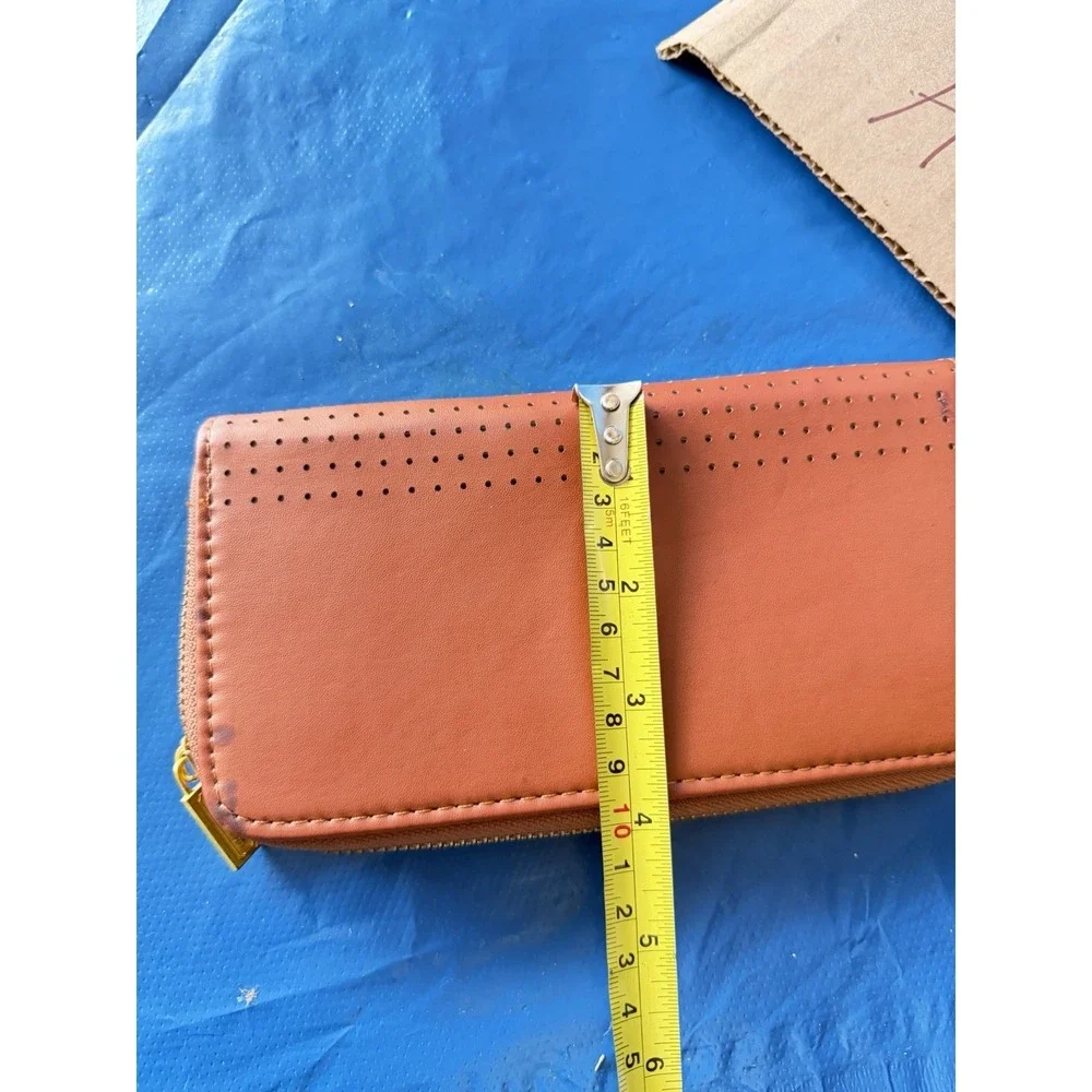Coach Orange Zip Around Wallet Leather Organizer